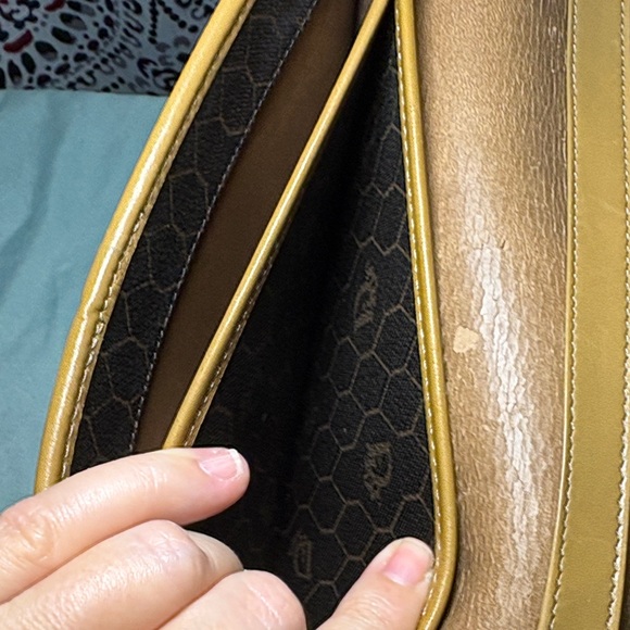 Vintage Christian Dior Honeycomb Chain Crossbody Bag - Brown & Tan - Picture 10 of 11